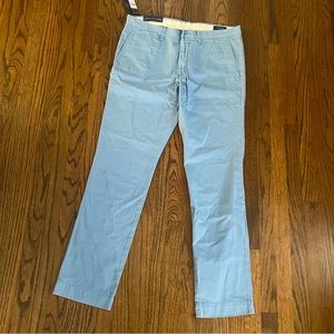 NWT Mens Polo Chino Slim Fit 34x32 light blue